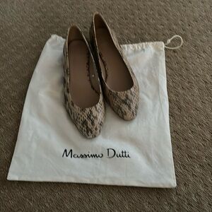 Massimo Dutti Snake Skin Ballet Flats